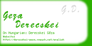 geza derecskei business card