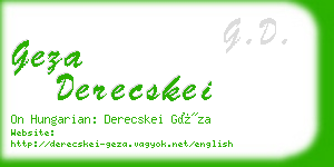 geza derecskei business card